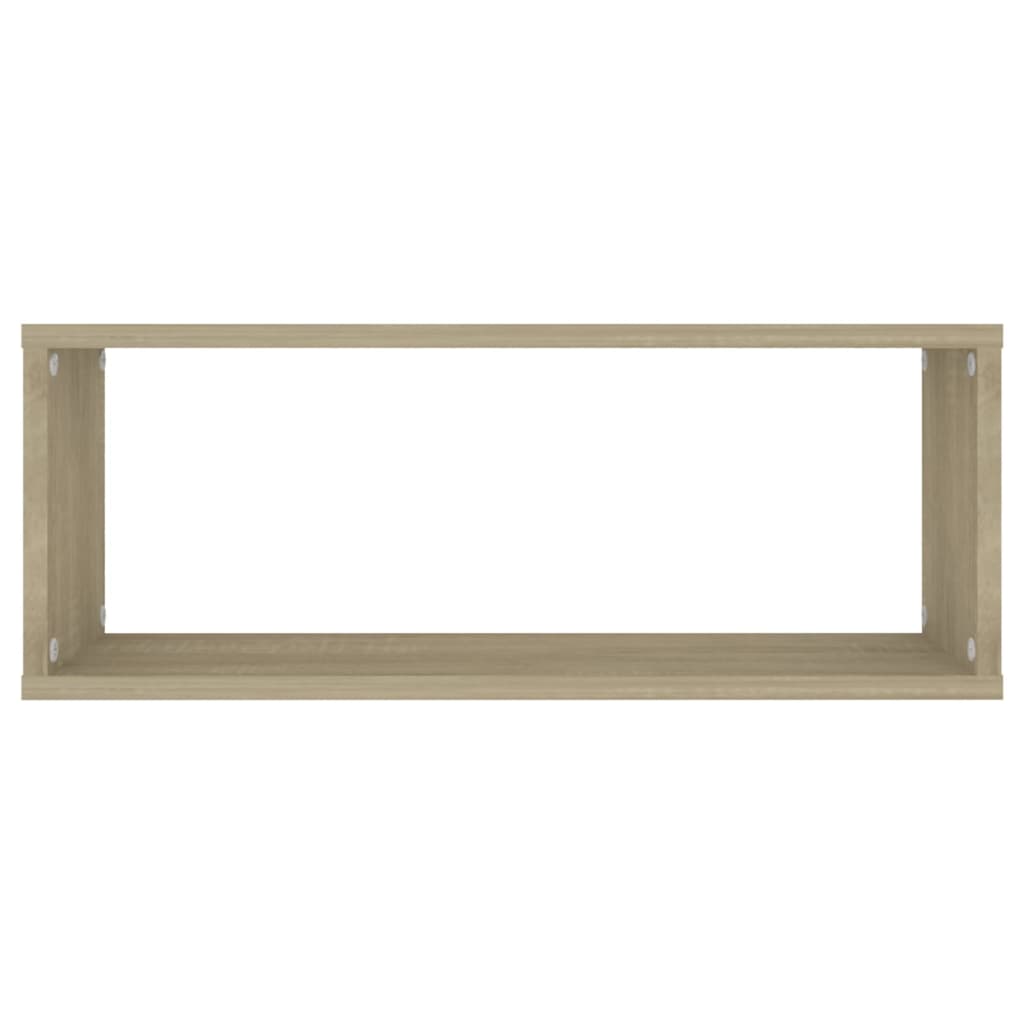 Prateleiras parede forma de cubo 2 pcs carvalho sonoma