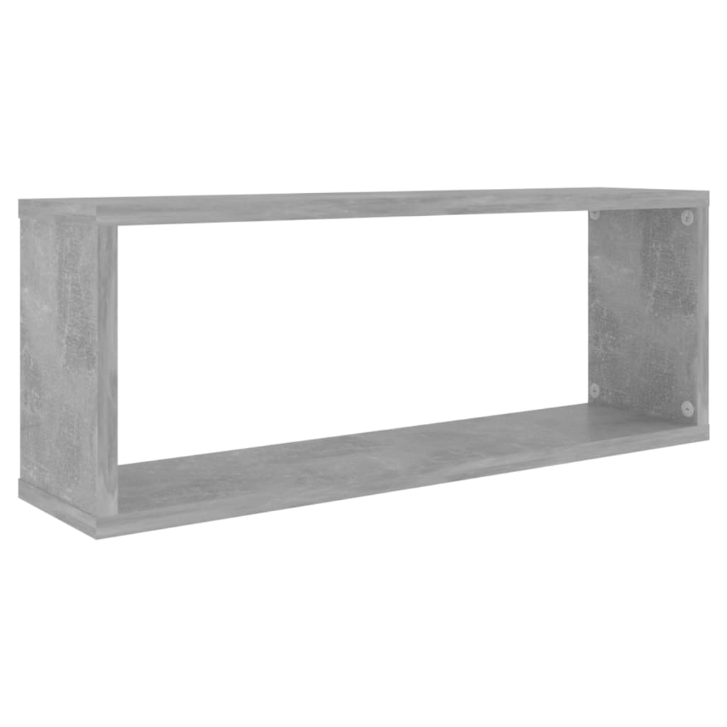 Prateleiras parede forma de cubo 2pcs 60x15x23 cm cinza cimento