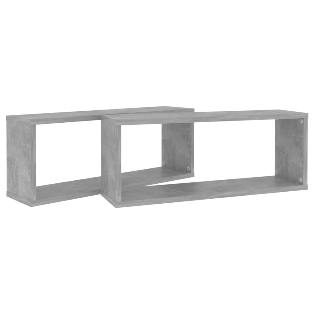 Prateleiras parede forma de cubo 2pcs 60x15x23 cm cinza cimento