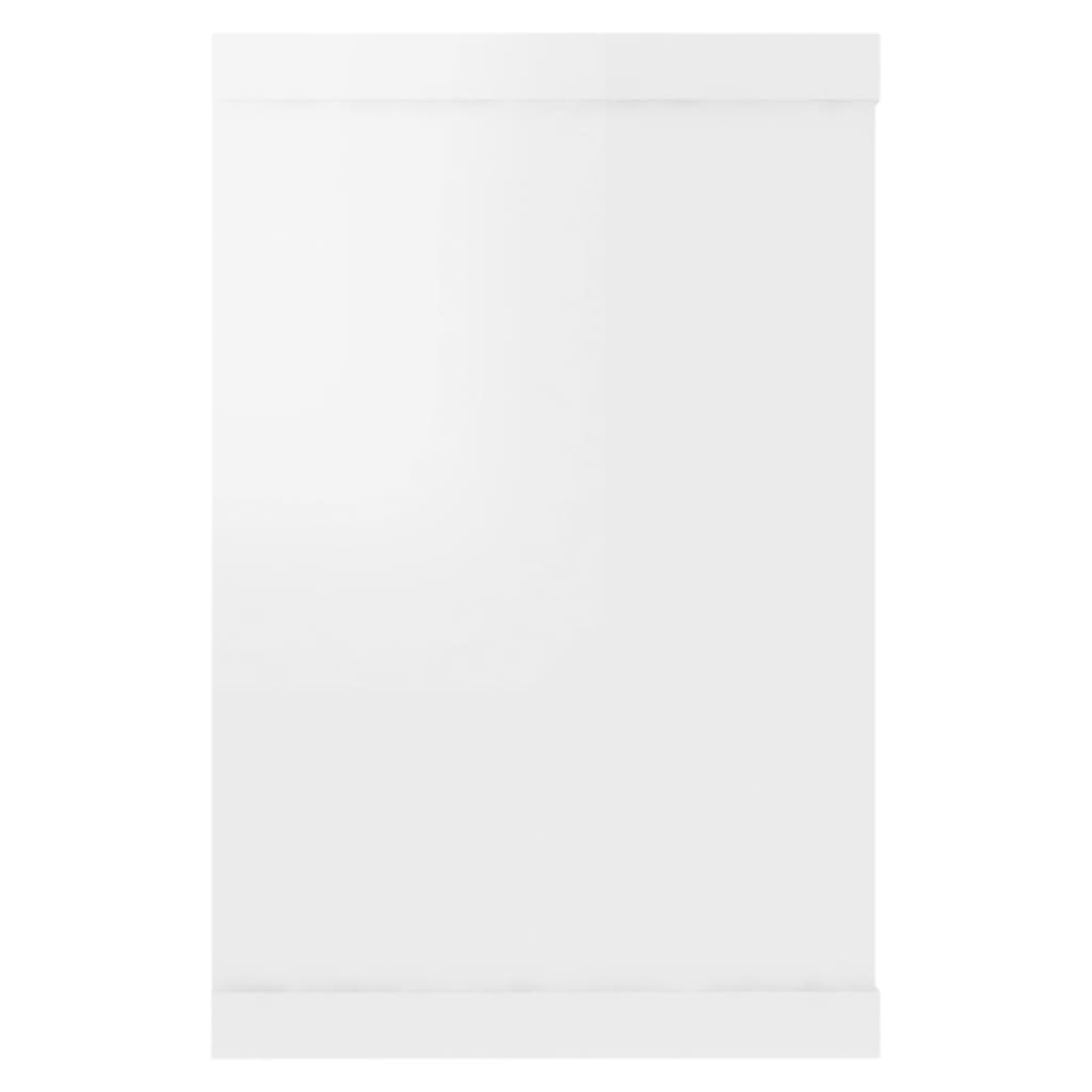Prateleiras parede cúbicas 2 pcs deriv. madeira branco brilh.