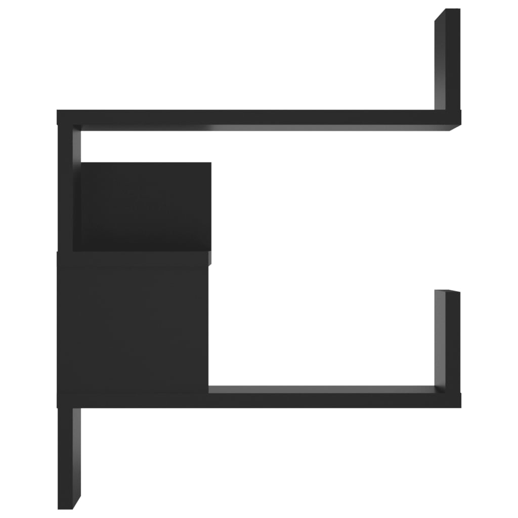 Estantes de canto p/ parede 2 pcs derivados de madeira preto