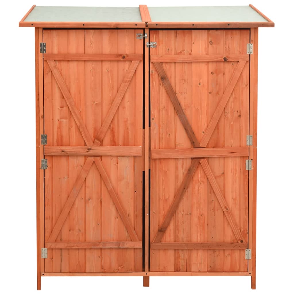 Abrigo p/ ferramentas de jardim 136x75x160 cm abeto maciço