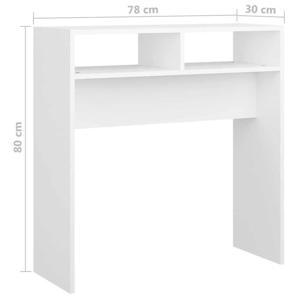 Mesa consola 78x30x80 cm derivados de madeira branco