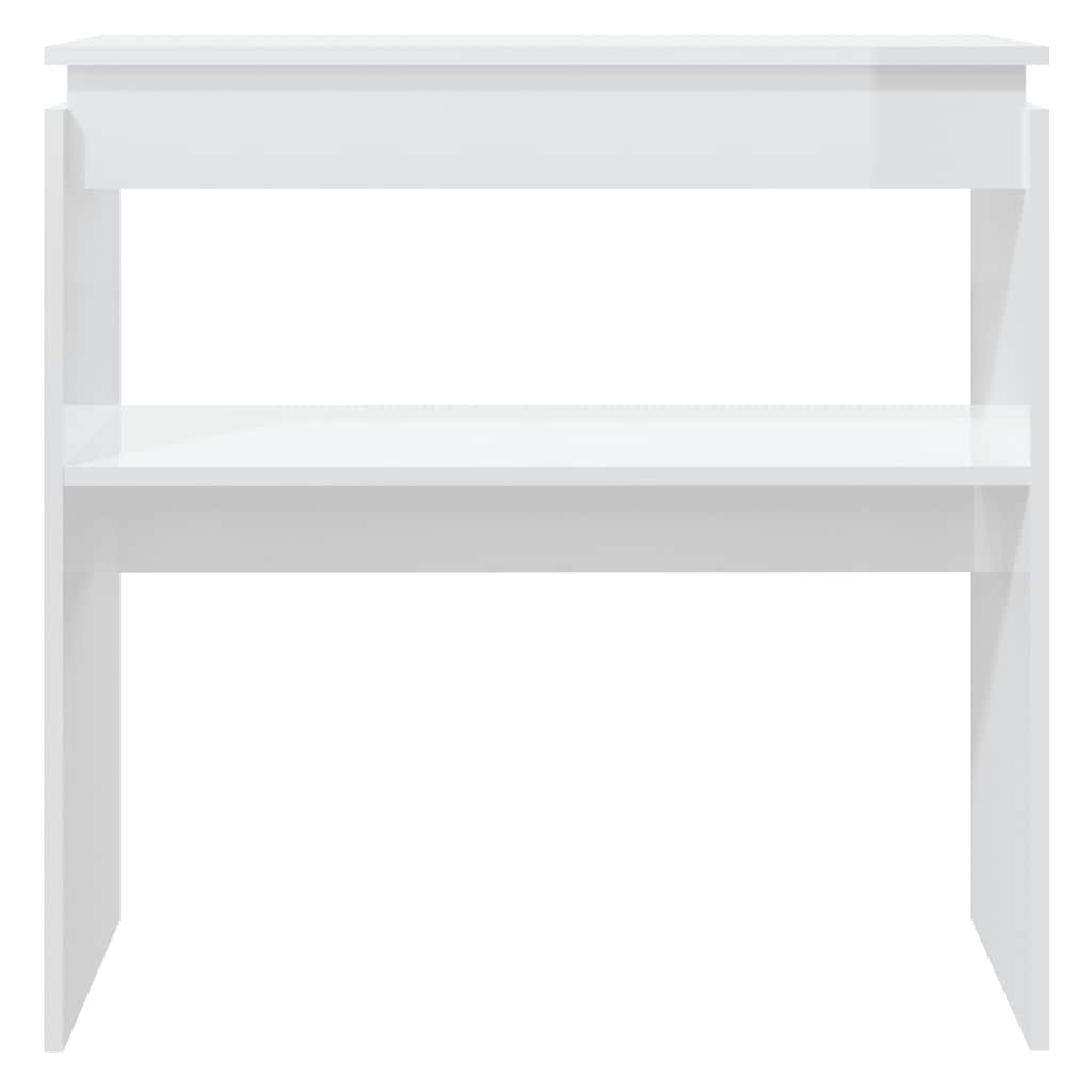Mesa consola 80x30x80 cm derivados de madeira branco brilhante