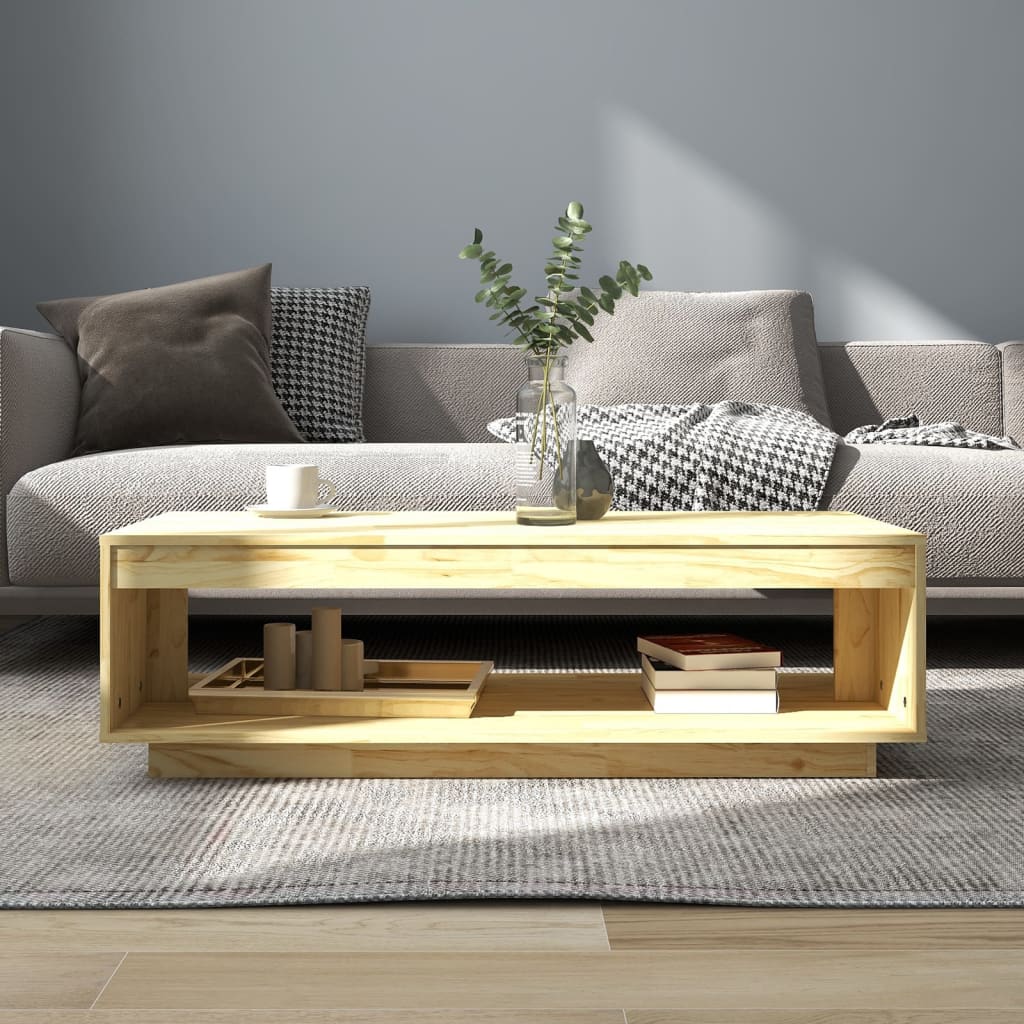Mesa de centro 110x50x33,5 cm madeira de pinho maciça