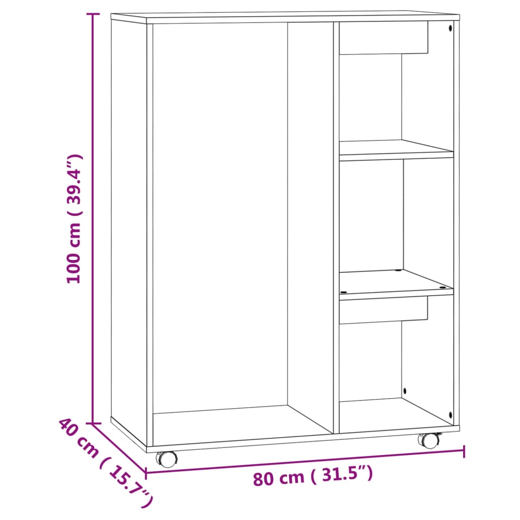 Roupeiro 80x40x110 cm derivados de madeira cinzento cimento