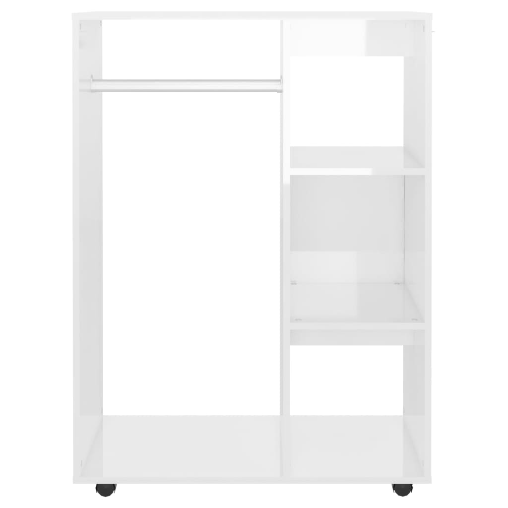 Roupeiro 80x40x110 cm derivados de madeira branco brilhante