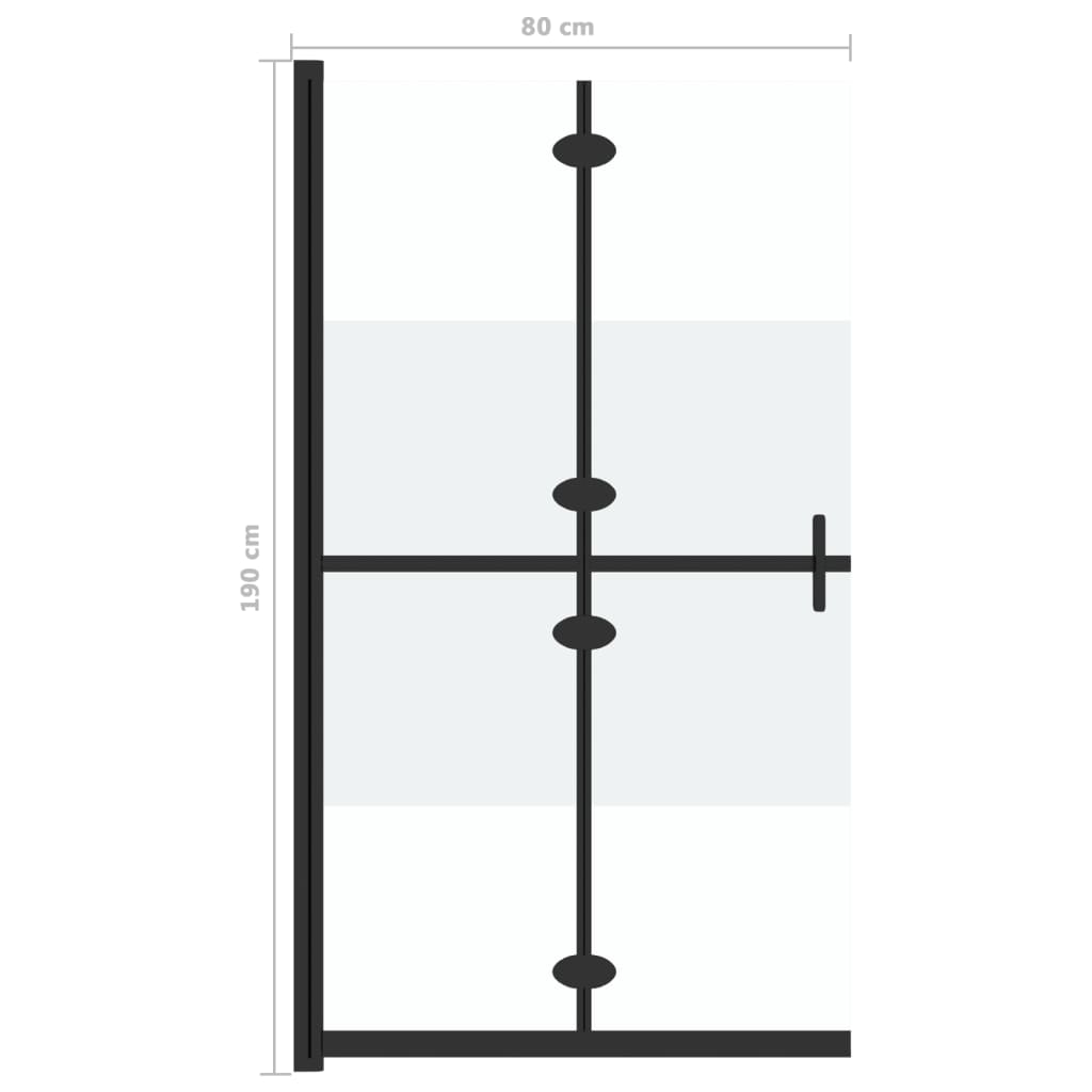 Divisória chuveiro dobrável 80x190 cm meio vidro fosco ESG