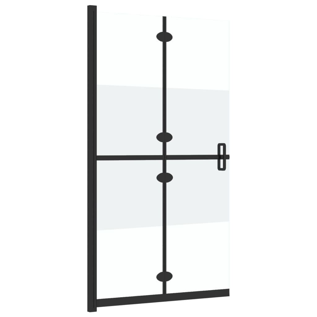 Divisória chuveiro dobrável 120x190 cm meio vidro fosco ESG