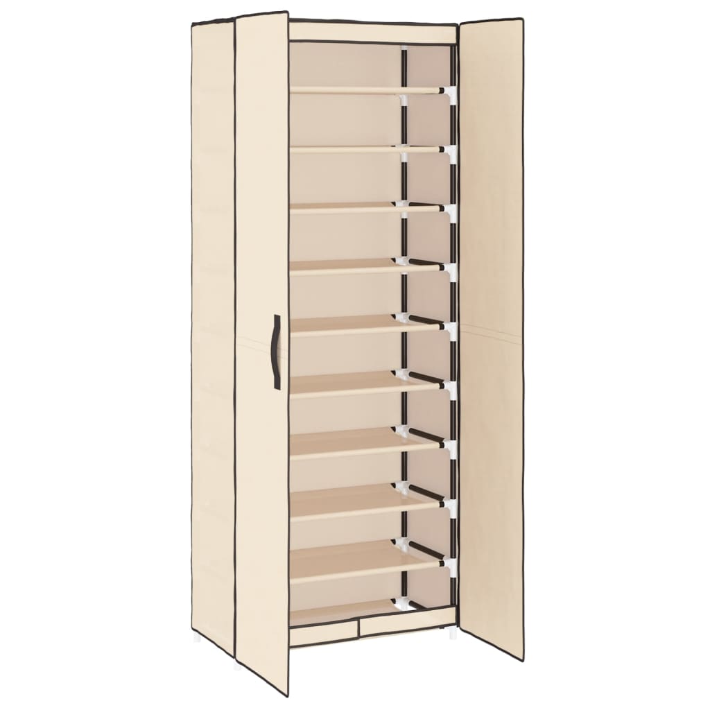 Sapateira 60x30x166 cm tecido cor creme