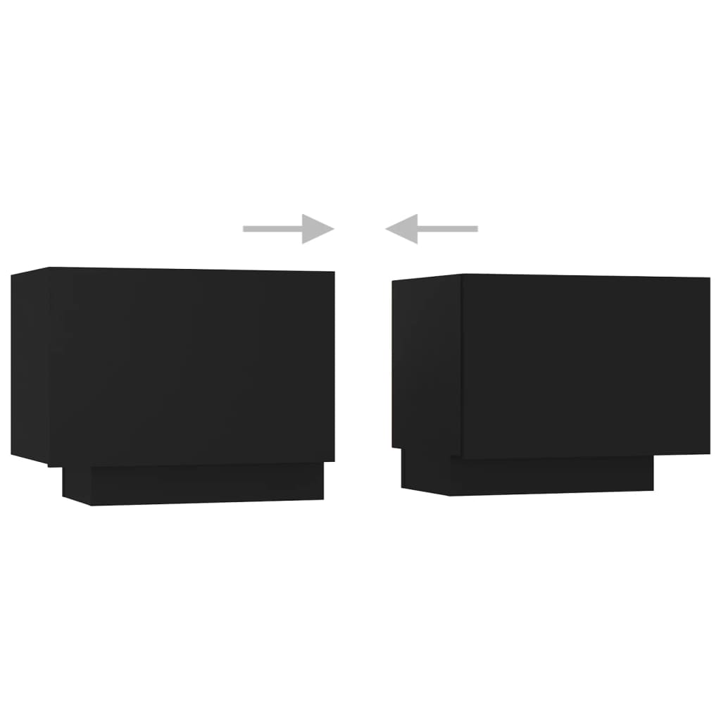 Móvel de TV com luzes LED 200x35x40 cm preto