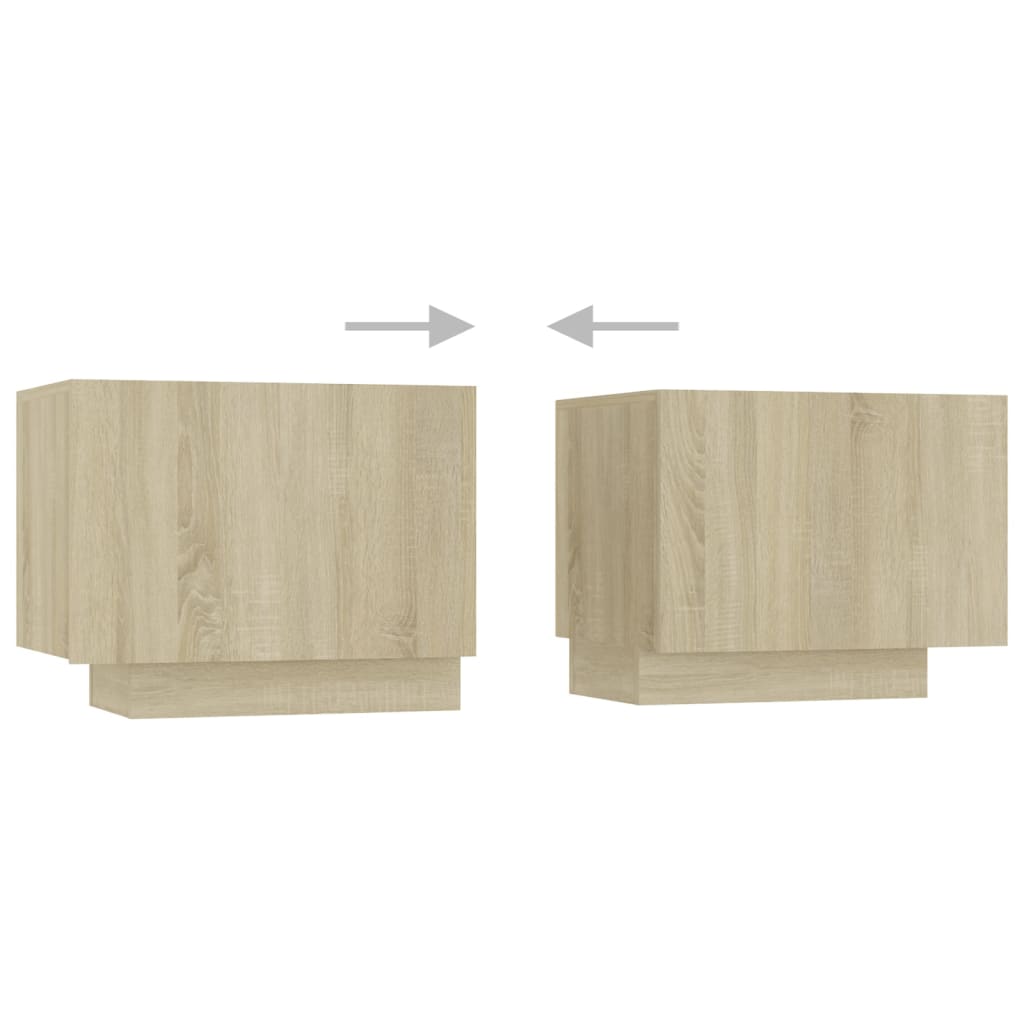 Móvel de TV com luzes LED 200x35x40 cm carvalho sonoma