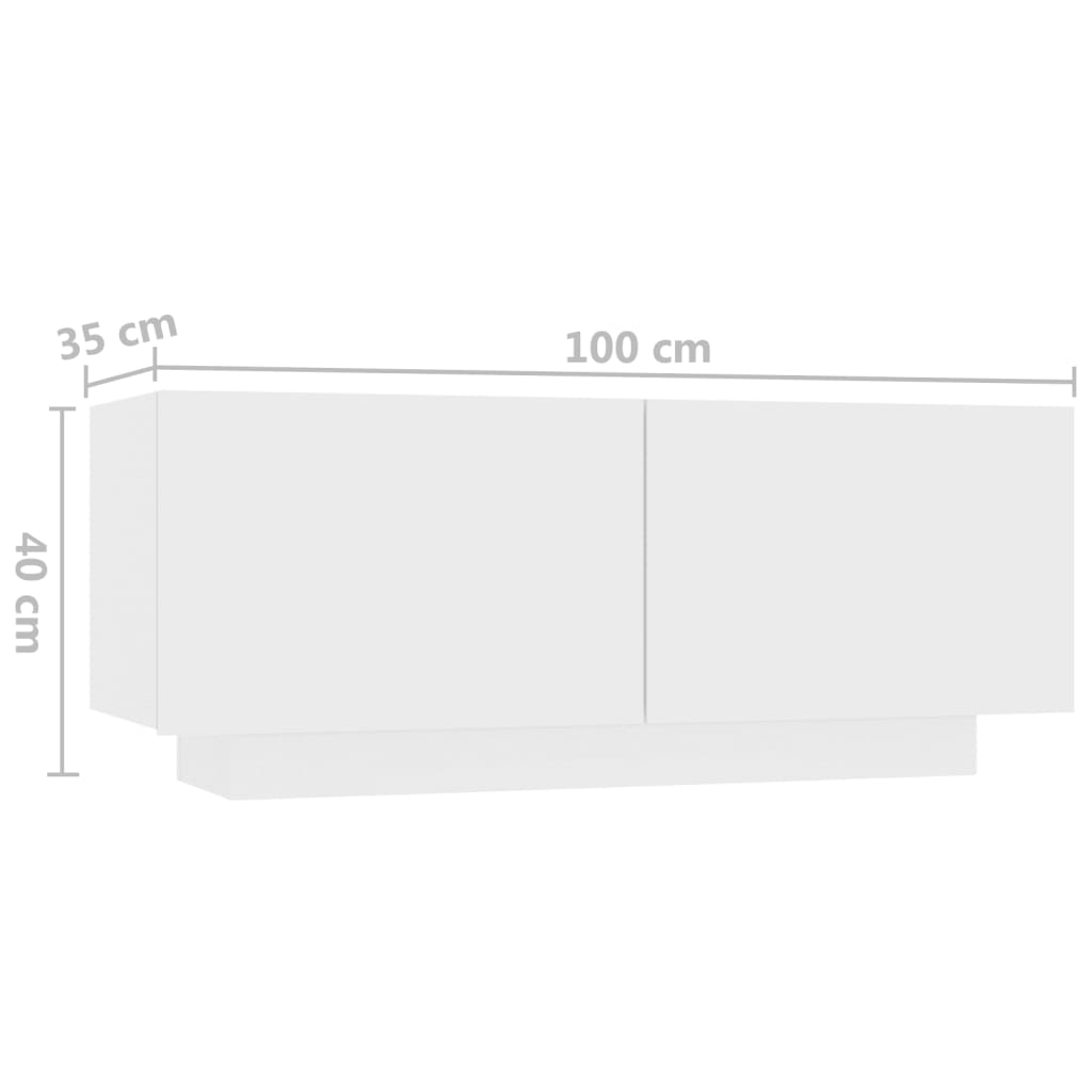 Móvel de TV com luzes LED 260x35x40 cm branco