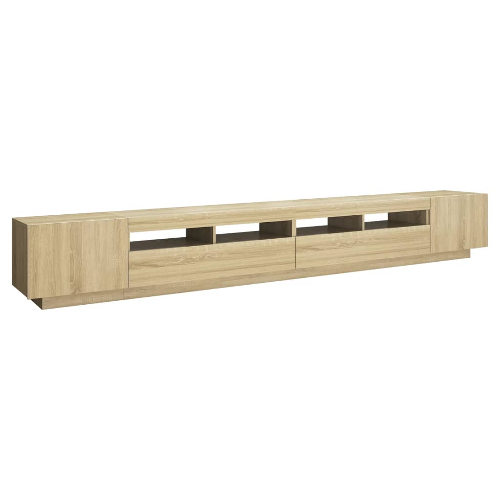 Móvel de TV com luzes LED 300x35x40 cm carvalho sonoma