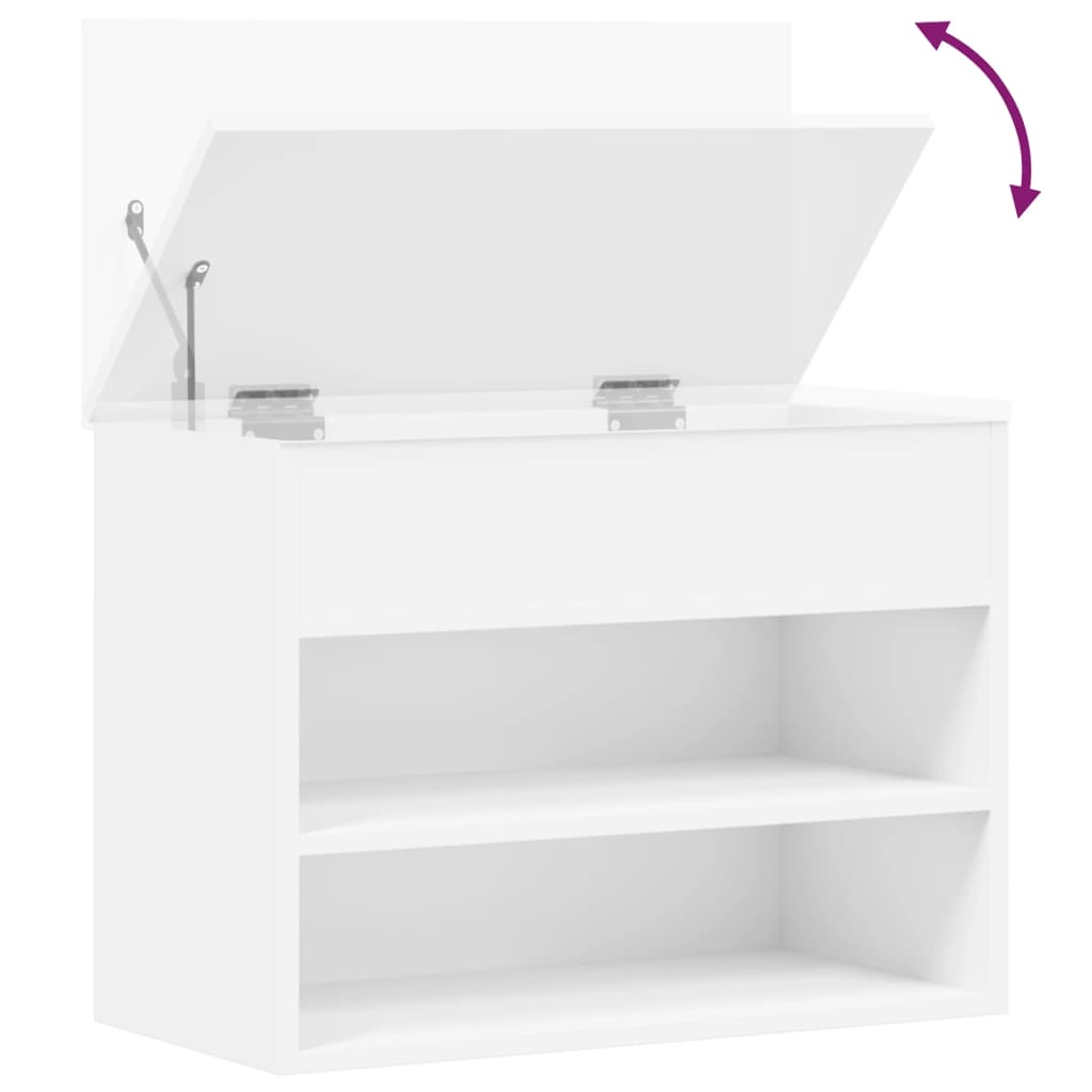 Banco sapateira 60x30x45 cm derivados de madeira branco