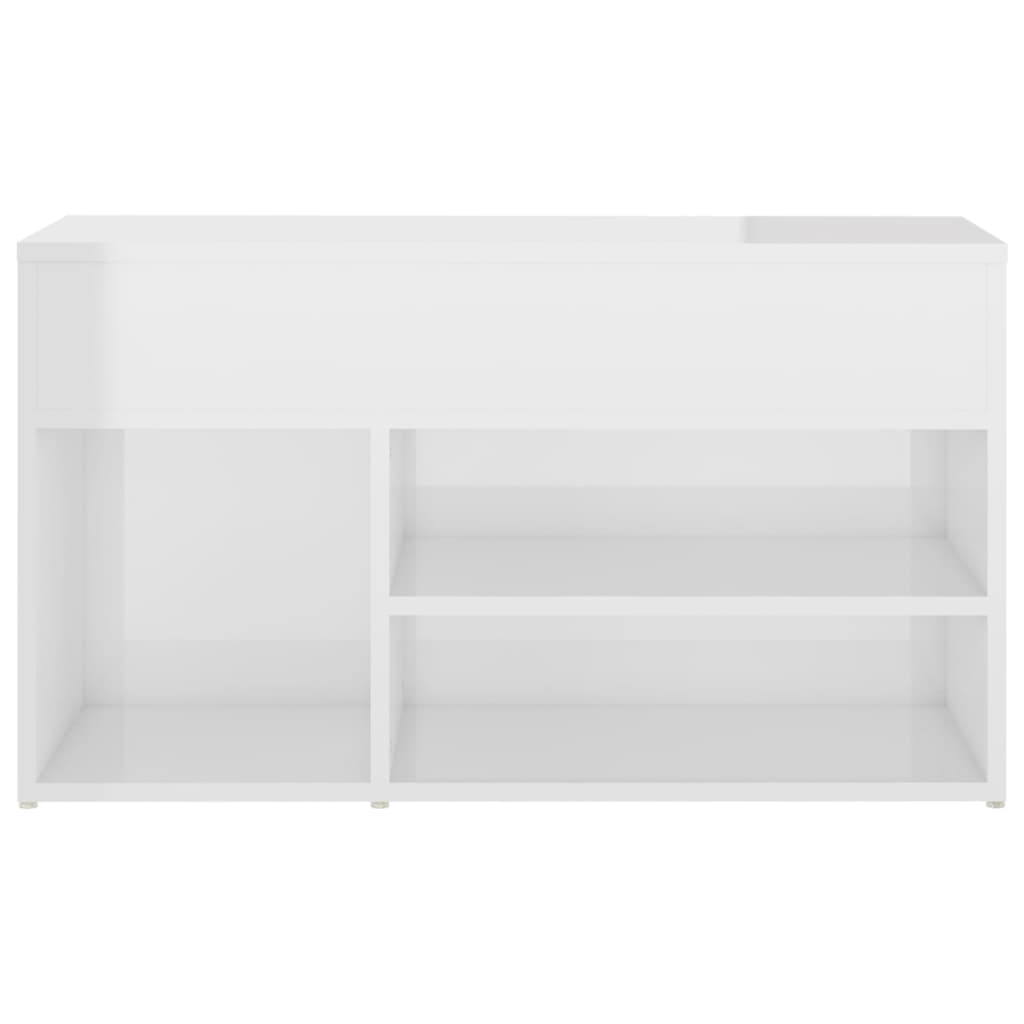 Banco sapateira 80x30x45 cm derivados madeira branco brilhante