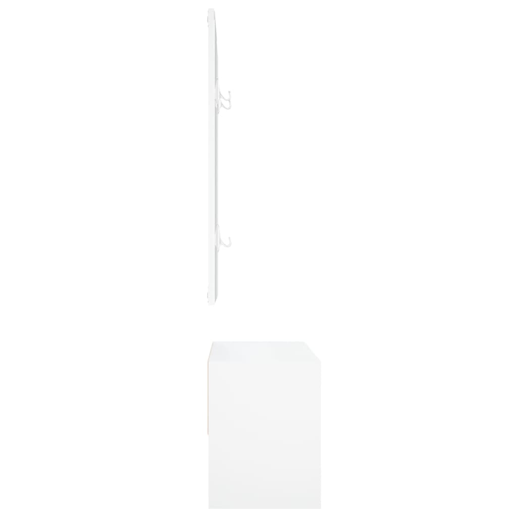 Conjunto de móveis de corredor derivados de madeira branco