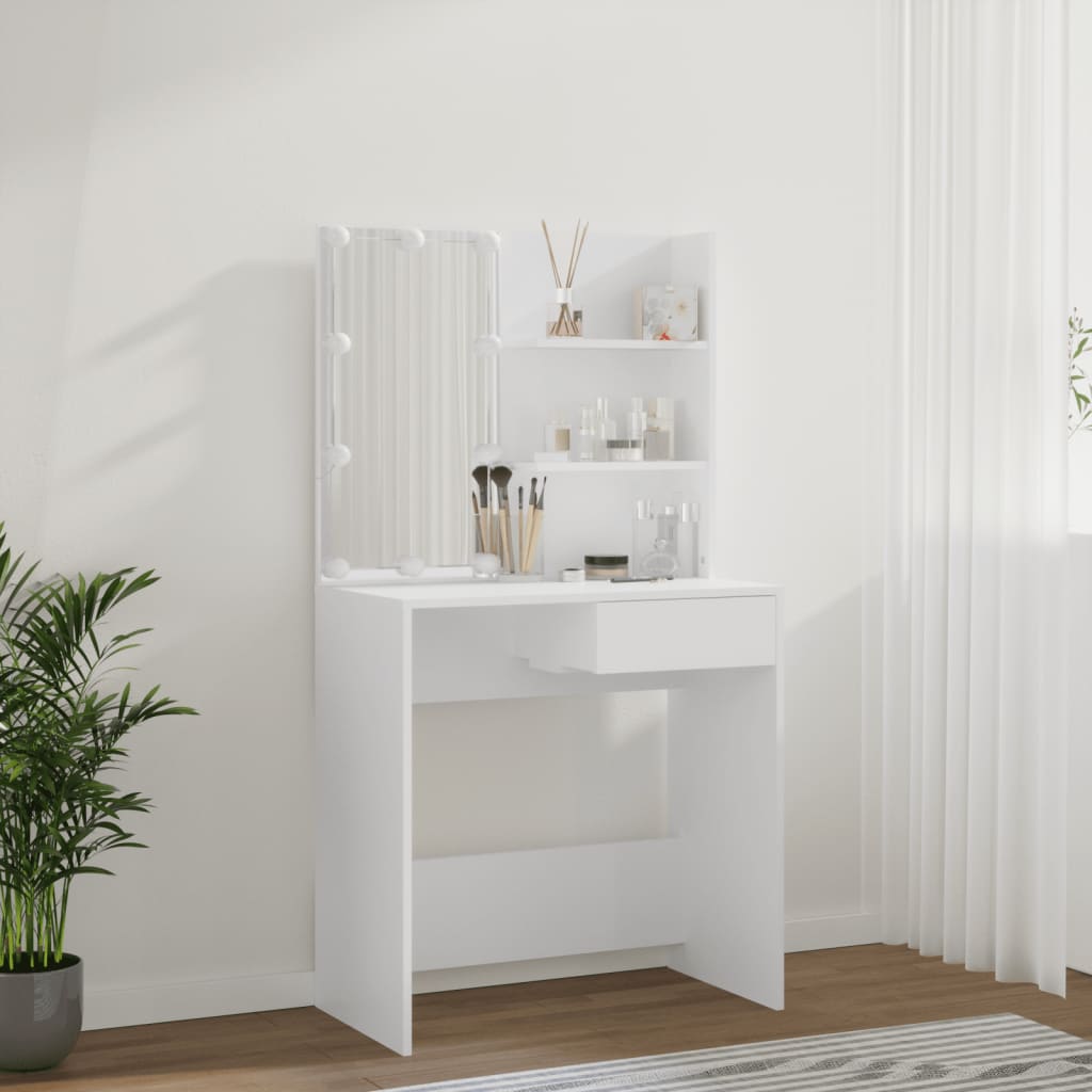 Toucador com LEDs 74,5x40x141 cm branco