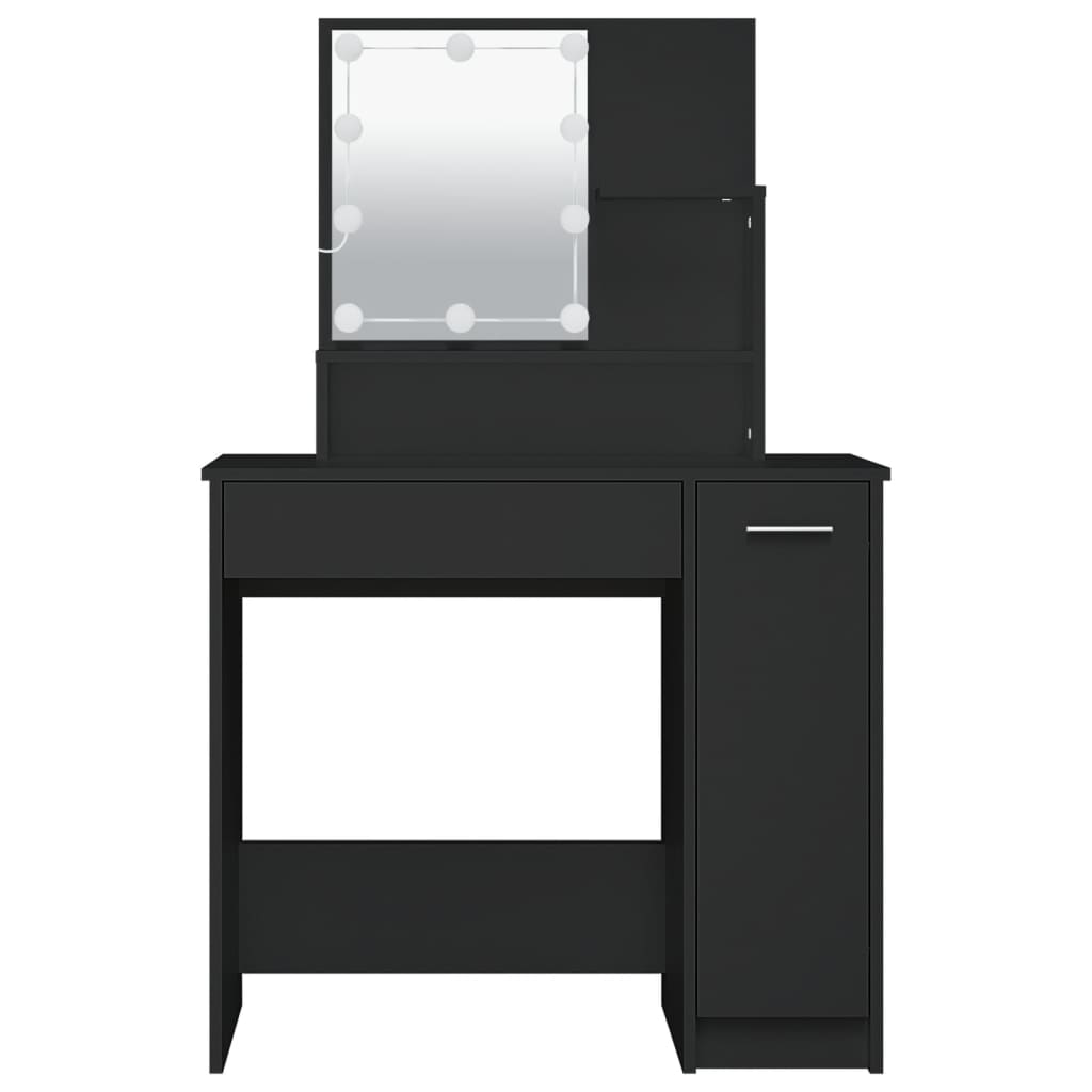 Toucador com luzes LED 86,5x35x136 cm preto