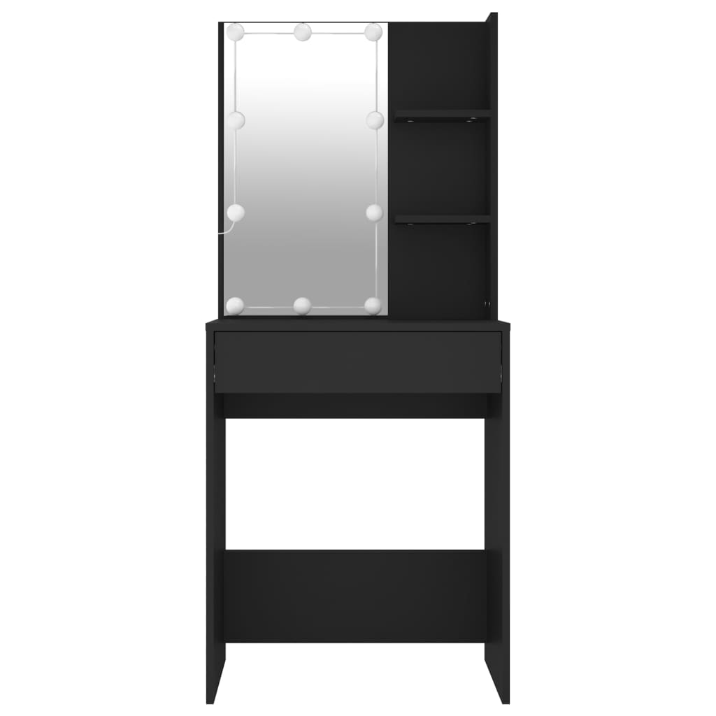 Toucador com luzes LED 60x40x140 cm preto