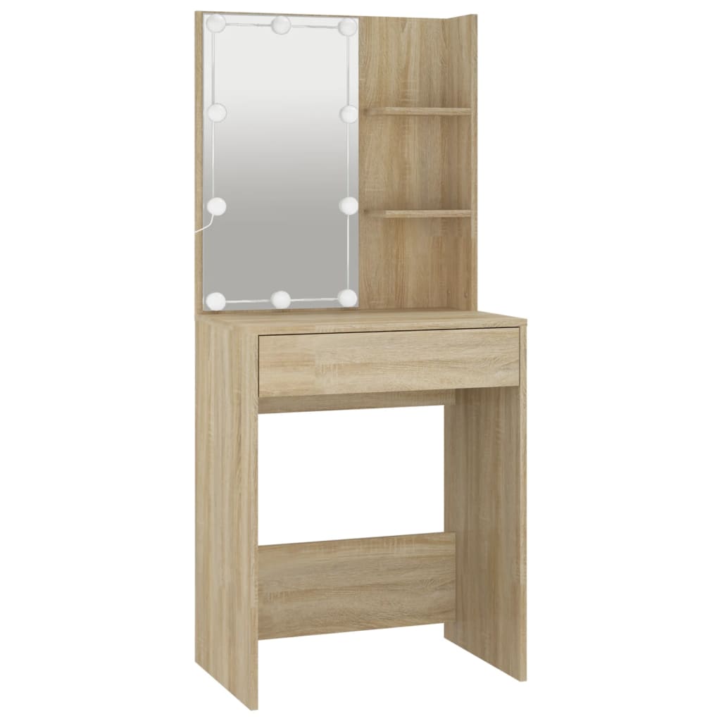 Toucador com LEDs 60x40x140 cm carvalho sonoma