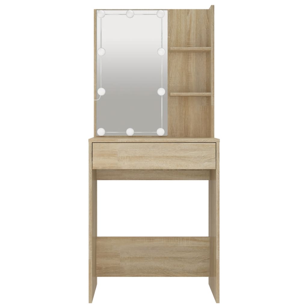 Toucador com LEDs 60x40x140 cm carvalho sonoma
