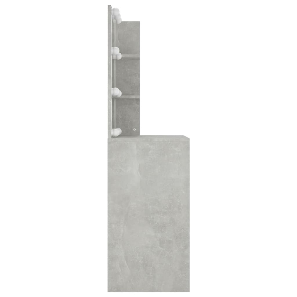 Toucador com LEDs 60x40x140 cm cinzento cimento