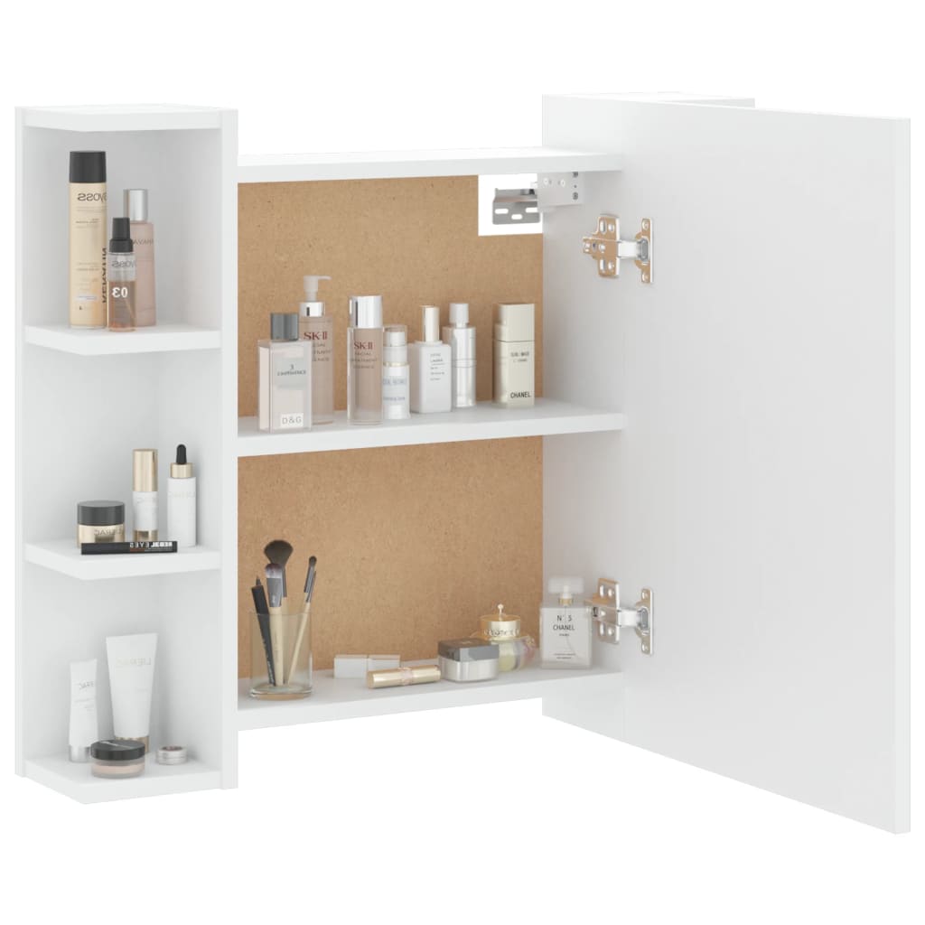 Armário espelhado com luzes LED 70x16,5x60 cm branco