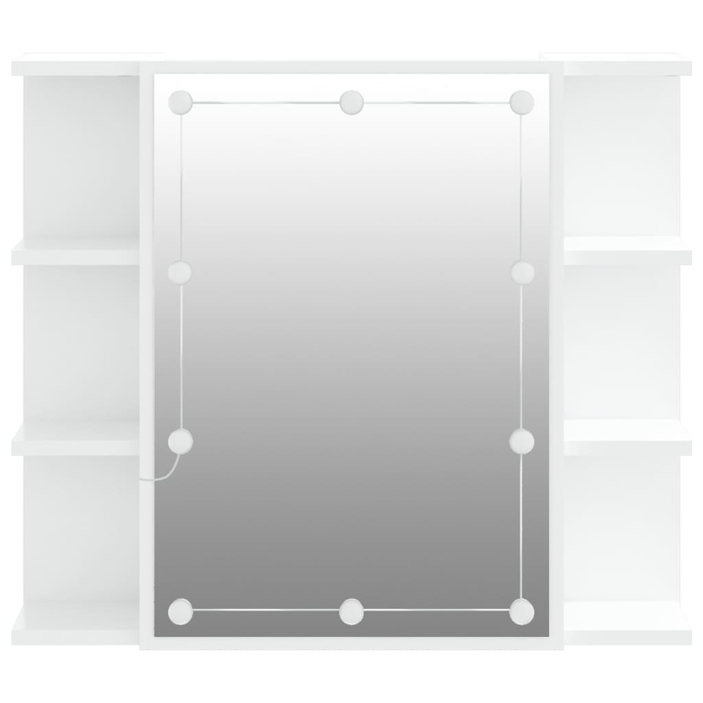 Armário espelhado com luzes LED 70x16,5x60 cm branco