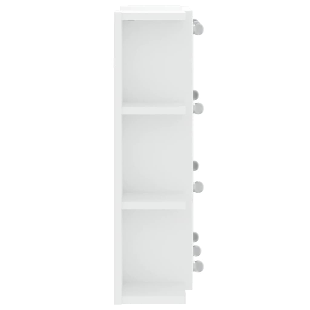 Armário espelhado com luzes LED 70x16,5x60 cm branco