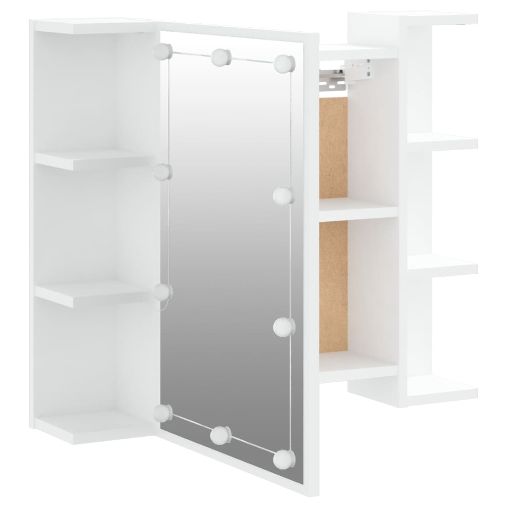 Armário espelhado com luzes LED 70x16,5x60 cm branco