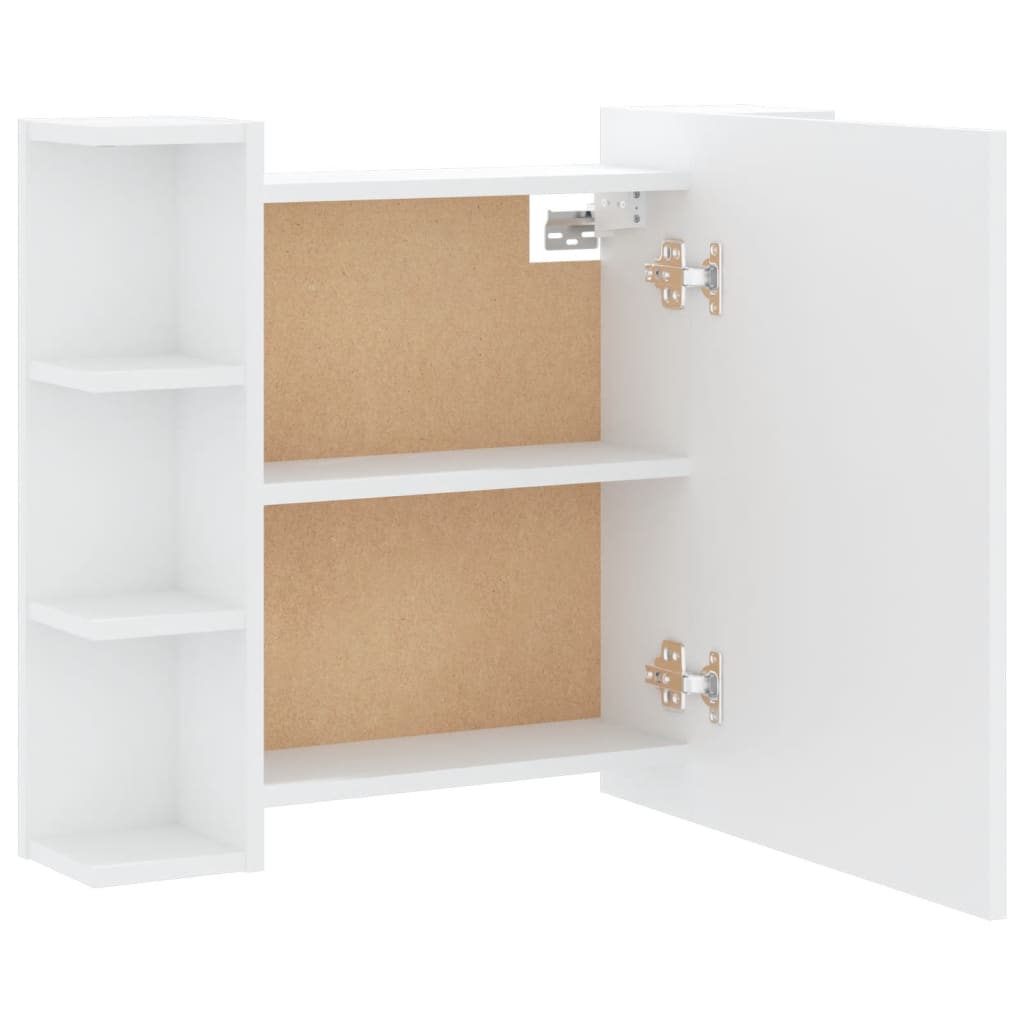 Armário espelhado com luzes LED 70x16,5x60 cm branco