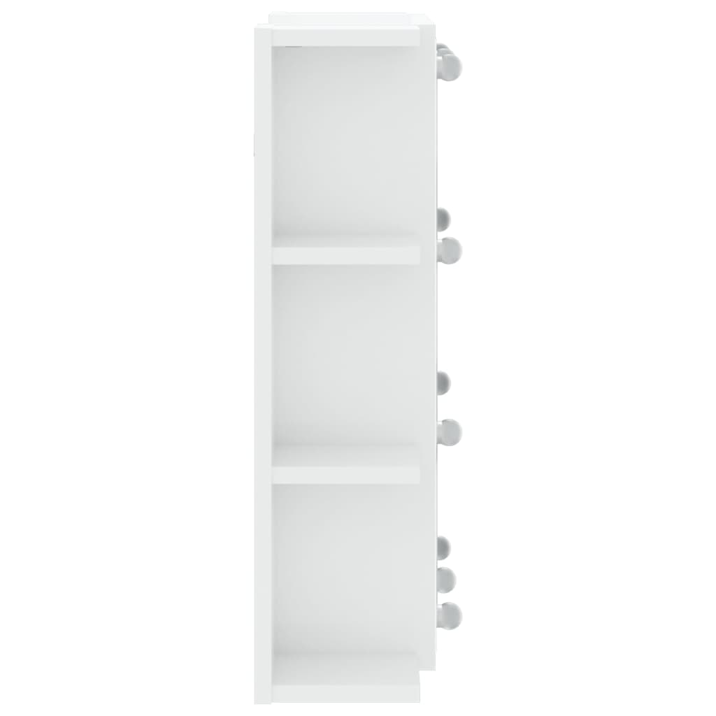 Armário espelhado com LED 70x16,5x60 cm branco brilhante