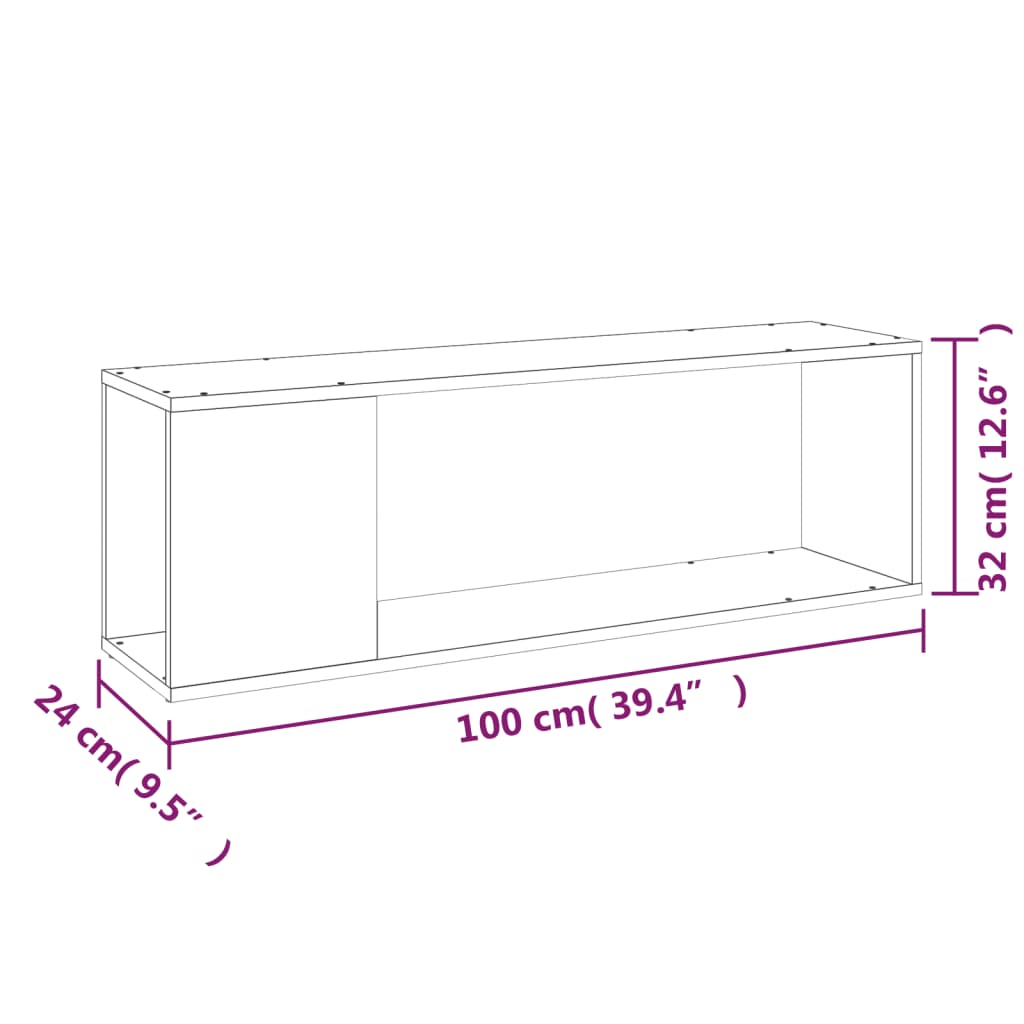 Móvel de TV 100x24x32 cm derivados de madeira branco