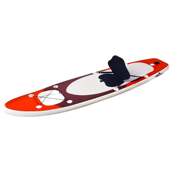 Conjunto prancha de paddle SUP insuflável 300x76x10 cm vermelho