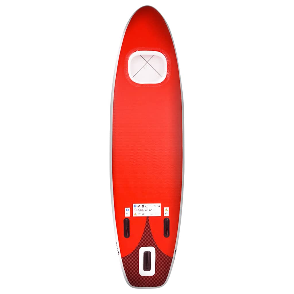 Conjunto prancha de paddle SUP insuflável 300x76x10 cm vermelho