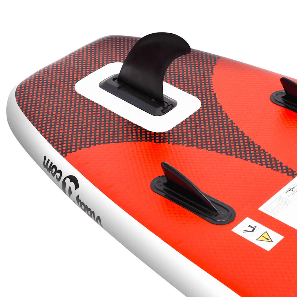 Conjunto prancha de paddle SUP insuflável 300x76x10 cm vermelho
