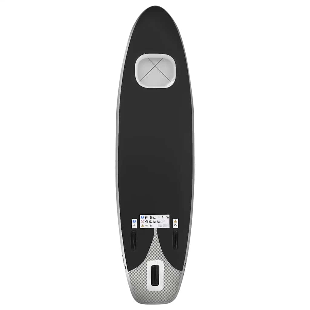 Conjunto prancha de paddle SUP insuflável 300x76x10 cm preto