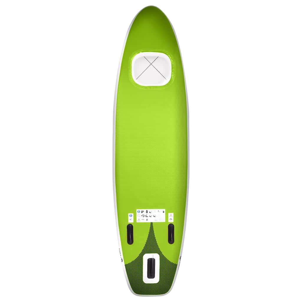Conjunto prancha de paddle SUP insuflável 330x76x10 cm verde