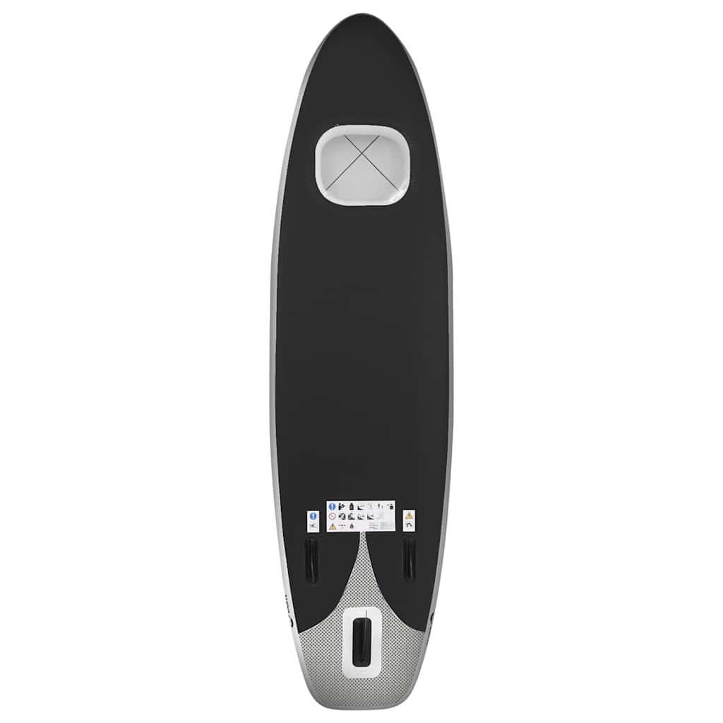 Conjunto prancha de paddle SUP insuflável 360x81x10 cm preto