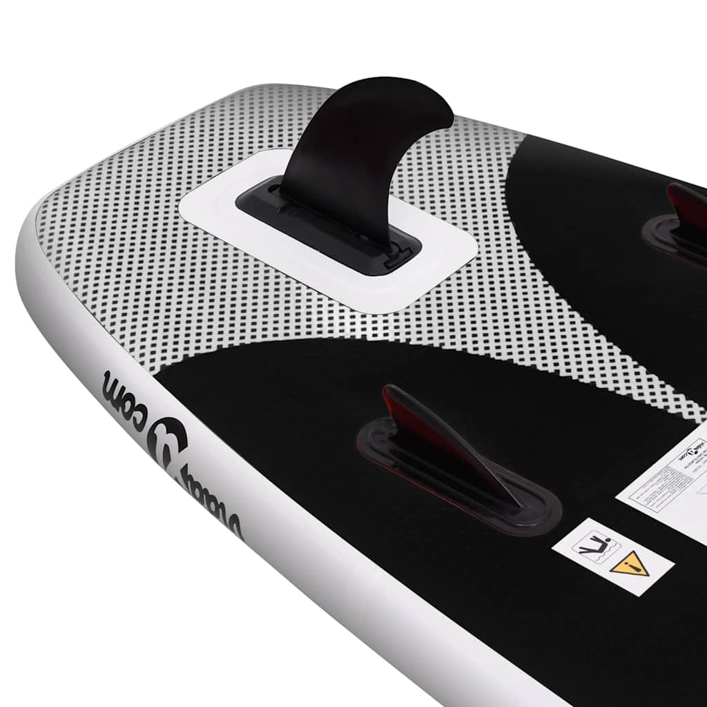 Conjunto prancha de paddle SUP insuflável 360x81x10 cm preto