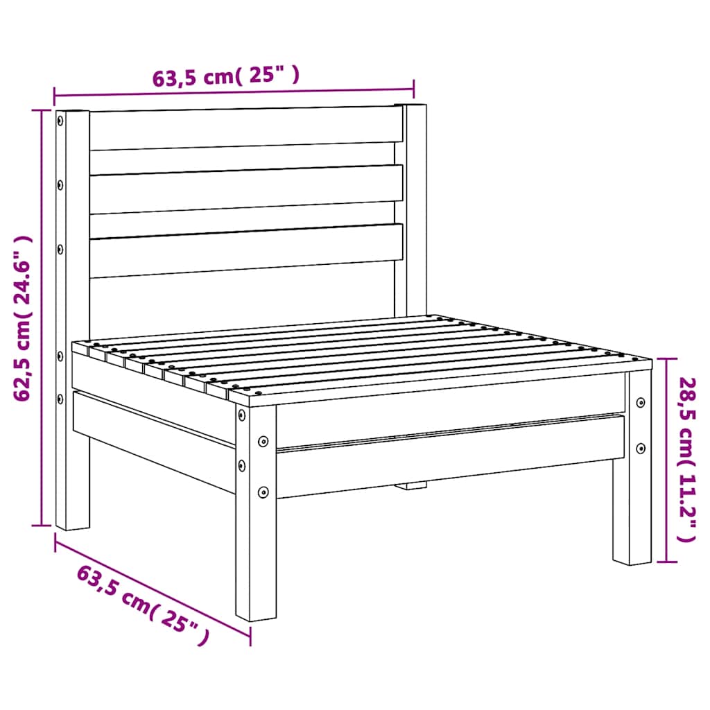 Sofás de centro para jardim 4 pcs pinho maciço castanho mel