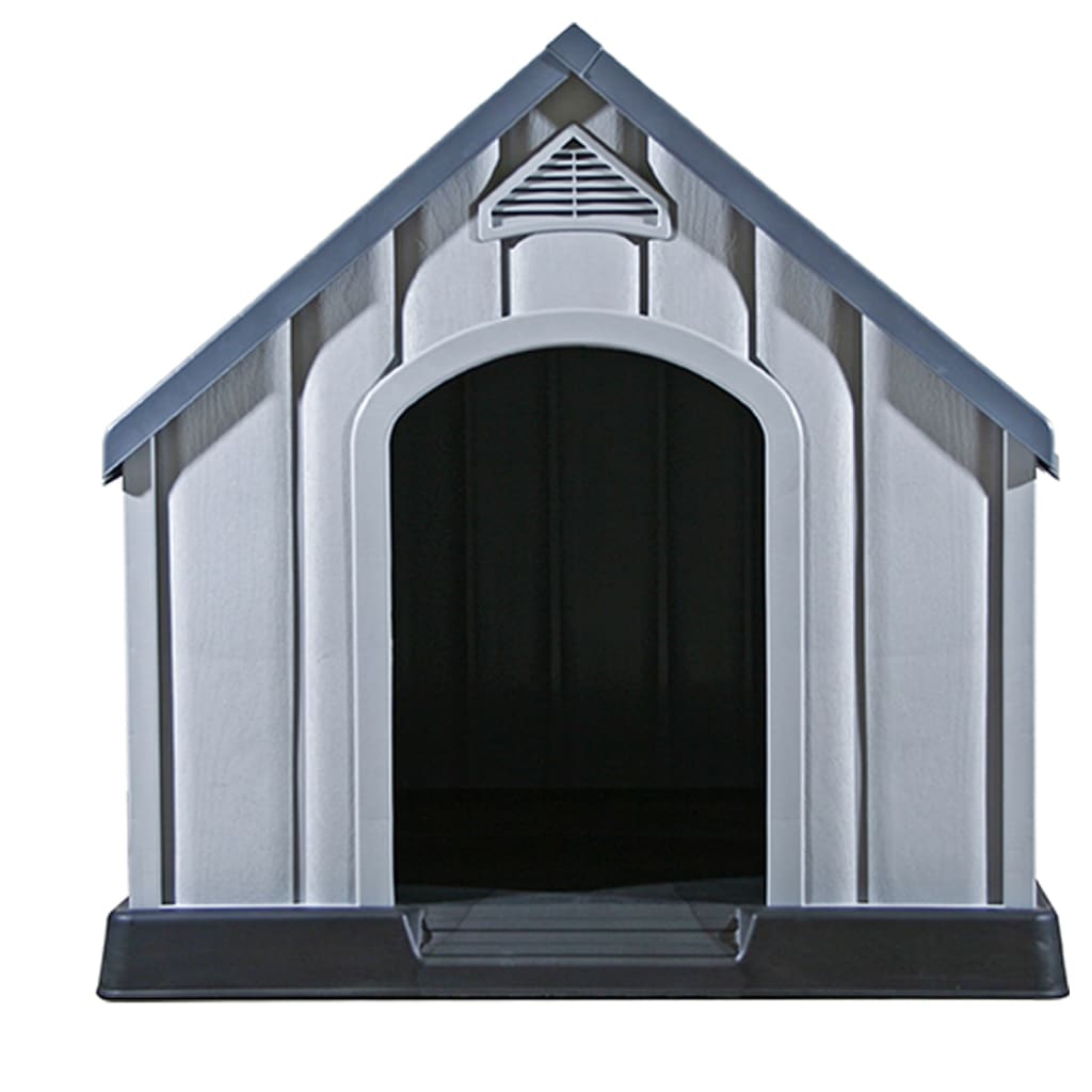 Casota para cão 92x87x91 cm plástico cinzento