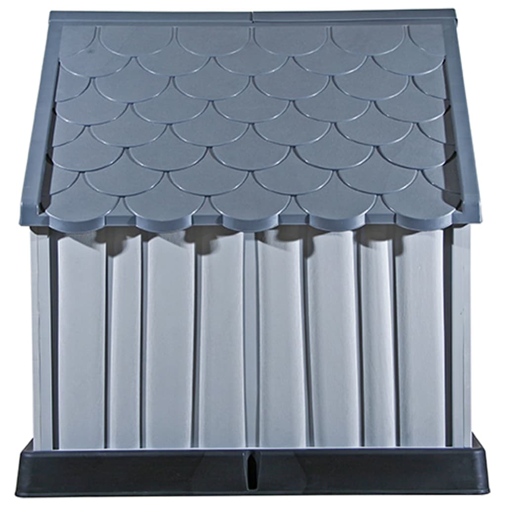 Casota para cão 92x87x91 cm plástico cinzento