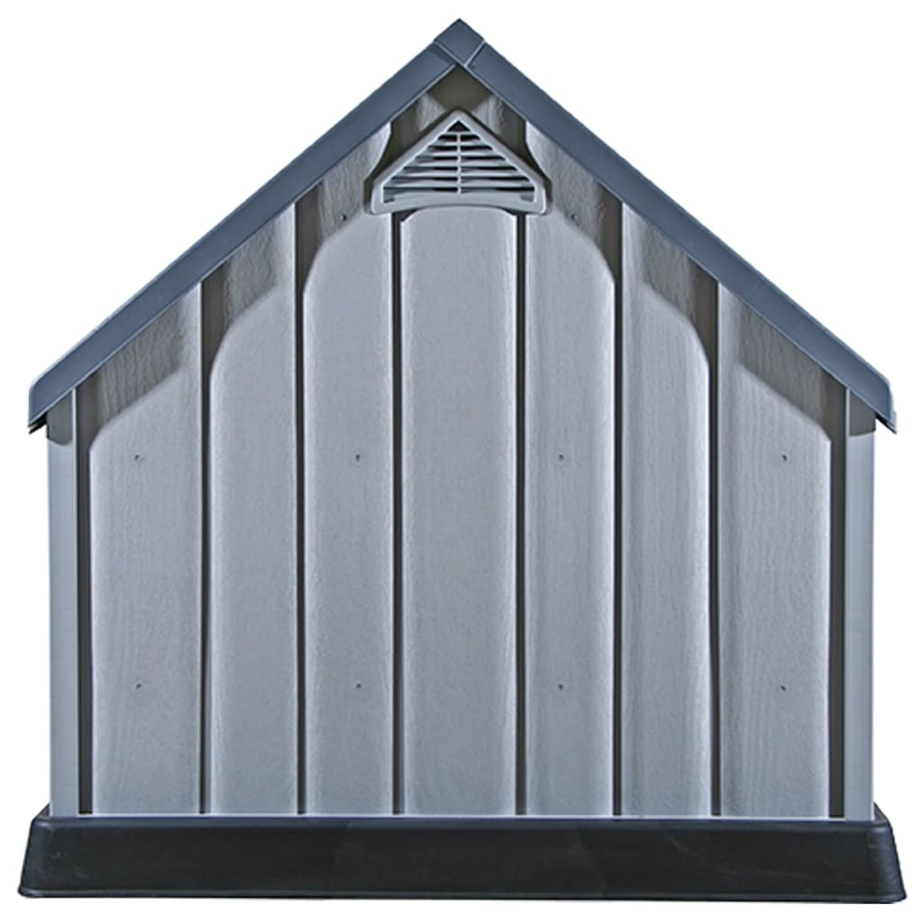 Casota para cão 92x87x91 cm plástico cinzento