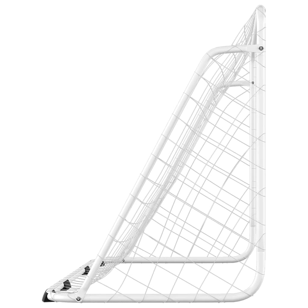 Baliza de futebol com rede 180x90x120 cm aço branco
