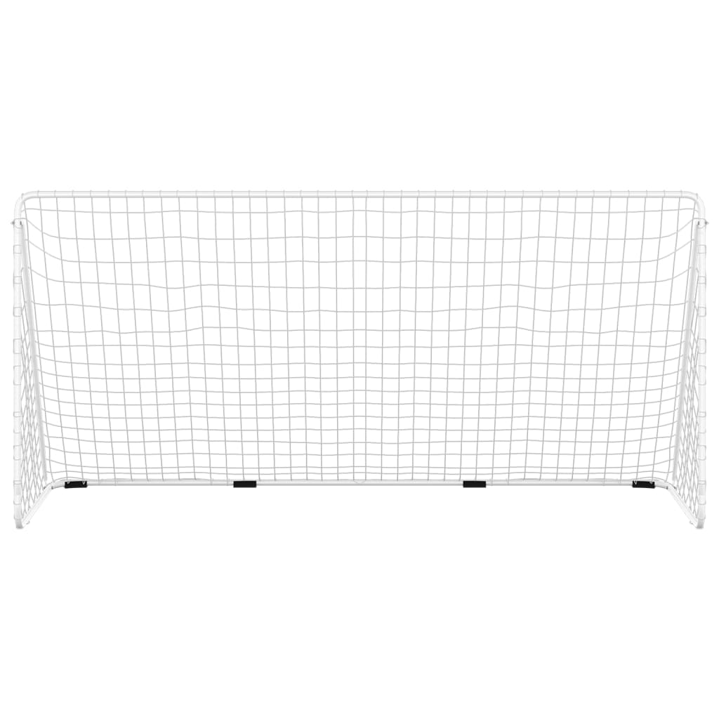 Baliza de futebol com rede 366x122x182 cm aço branco
