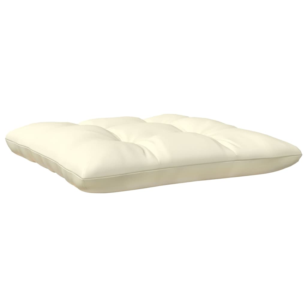 Sofá de jardim 2 lugares com almofadões cor creme pinho maciço