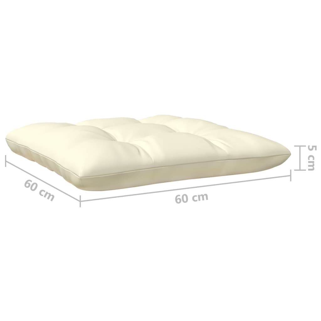 3 pcs conjunto lounge jardim c/ almofadões creme pinho maciço