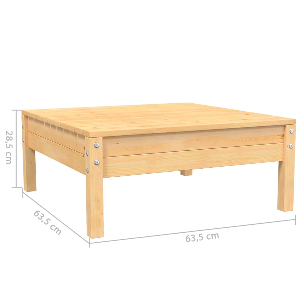 3 pcs conjunto lounge jardim c/ almofadões creme pinho maciço
